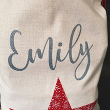 Load image into Gallery viewer, Personalised Star Linen Christmas Sack