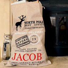 Load image into Gallery viewer, Personalised Hessian Christmas Mail Sack