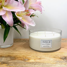 Load image into Gallery viewer, Atelier 38 Luxury Soy Wax Candles. Jasmine & Gardenia, Maxi Deluxe - 7 wick Bowl - 1.7kg, approx burn time of 100 hours (Height 10cm, Diameter 20cm)