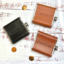 Load image into Gallery viewer, Personalised Leather Hip Flask