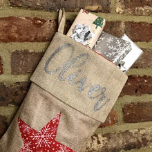 Load image into Gallery viewer, Hessian Star Stocking