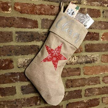 Load image into Gallery viewer, Hessian Star Stocking