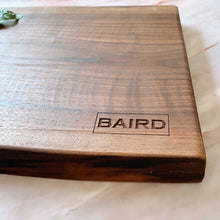 Load image into Gallery viewer, Personalised Live Edge Wood Serving Board
