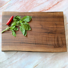 Load image into Gallery viewer, Personalised Live Edge Wood Serving Board
