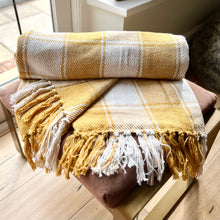 Load image into Gallery viewer, Tartan Check Throw - Ochre
