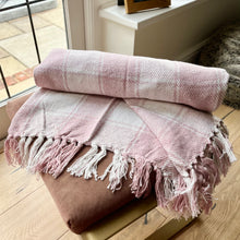 Load image into Gallery viewer, Tartan Check Throw - Blush
