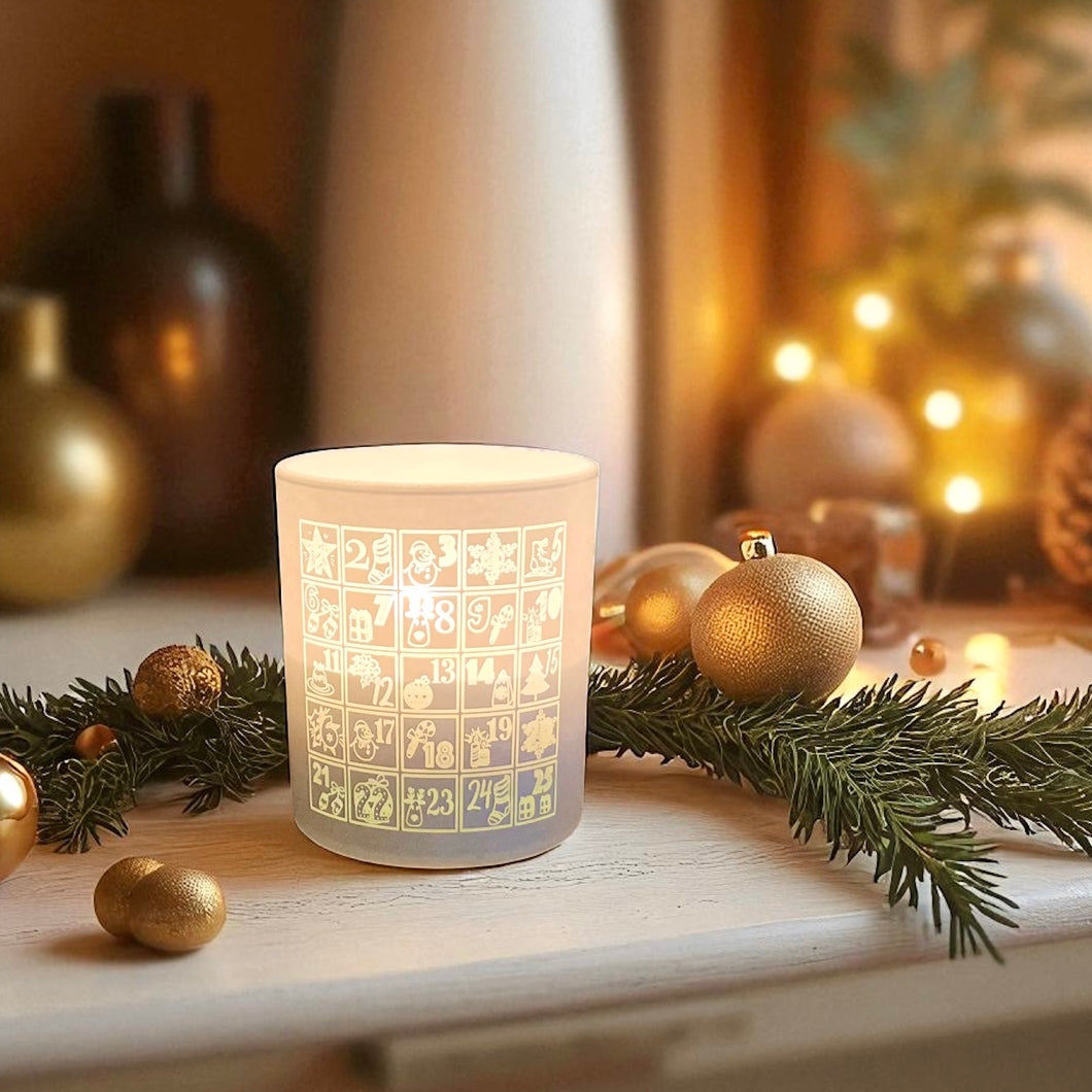 Engraved Advent Candle - White