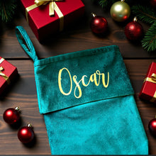 Load image into Gallery viewer, Green Velvet Stocking
