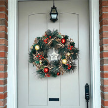 Load image into Gallery viewer, Personalised Festive Bauble Pine And Red Berry Wreath
