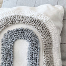 Load image into Gallery viewer, Grey &amp; White tufted cushion
