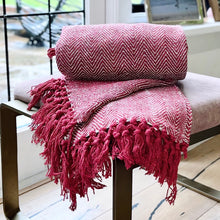 Load image into Gallery viewer, Herringbone Throw - Red
