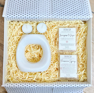 White Oval Wax Melt Burner Gift Box