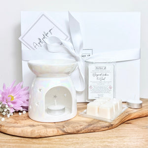 Pearl Star cut out Wax Melt Burner Gift Box