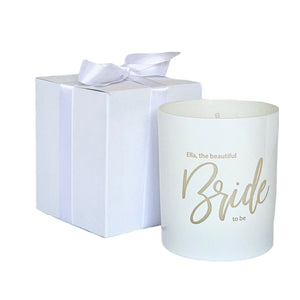 Personalised Bride to be Candle White