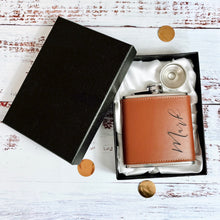 Load image into Gallery viewer, Personalised Leather Hip Flask
