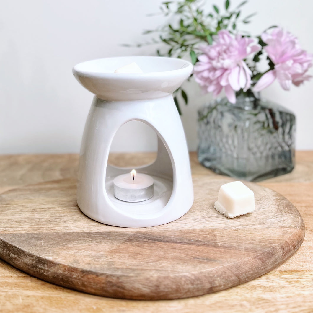 Tall Ceramic Wax Melt Burner - White