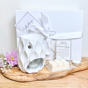 White Wave Wax Melt Burner Gift Box