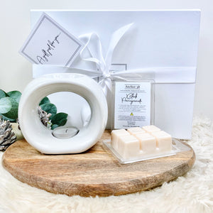 Grey Circular Wax Melt Burner Gift Box