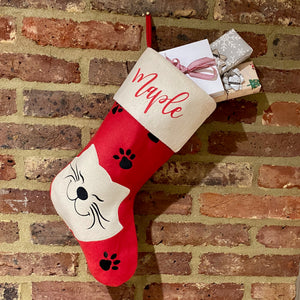 Cute Cat Christmas Stocking