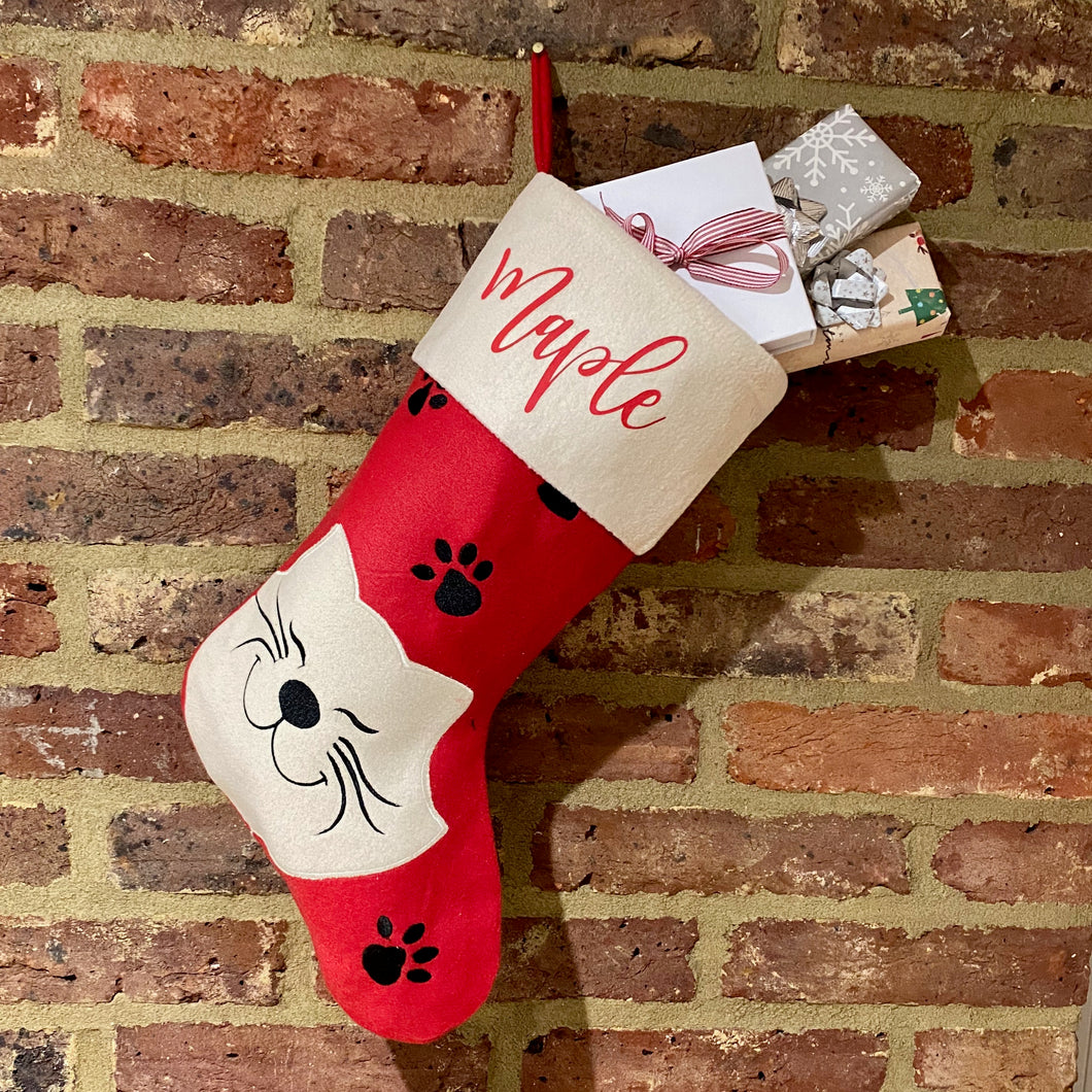 Cute Cat Christmas Stocking