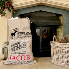 Load image into Gallery viewer, Personalised Hessian Christmas Mail Sack
