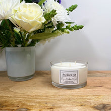 Load image into Gallery viewer, Atelier 38 Scented Soy Wax candle, Large, Bergamot Verbena and Basil. Luxury Multi-wick Candle, Surrey UK, Natural sustainable product.
