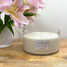 Load image into Gallery viewer, Atelier 38 Luxury Soy Wax Candles. Grapefruit &amp; Mangosteen, Maxi Deluxe - 7 wick Bowl - 1.7kg, approx burn time of 100 hours (Height 10cm, Diameter 20cm)
