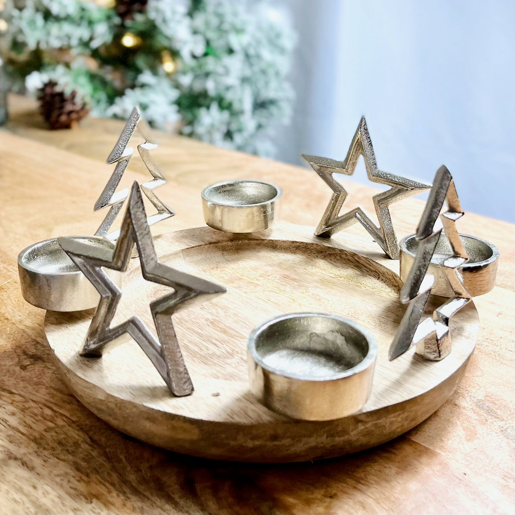 Star and Tree Tealight Centrepiece