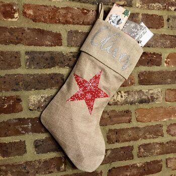 Hessian Star Stocking